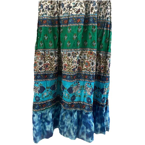 Chaudry KC Dress Women Small Colorful Floral Maxi Smocked Beach Hippie Boho New - Picture 3 of 9